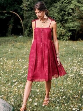 Sezane Juliette Fuchsia Dress Size 6/ EU 38 NWT